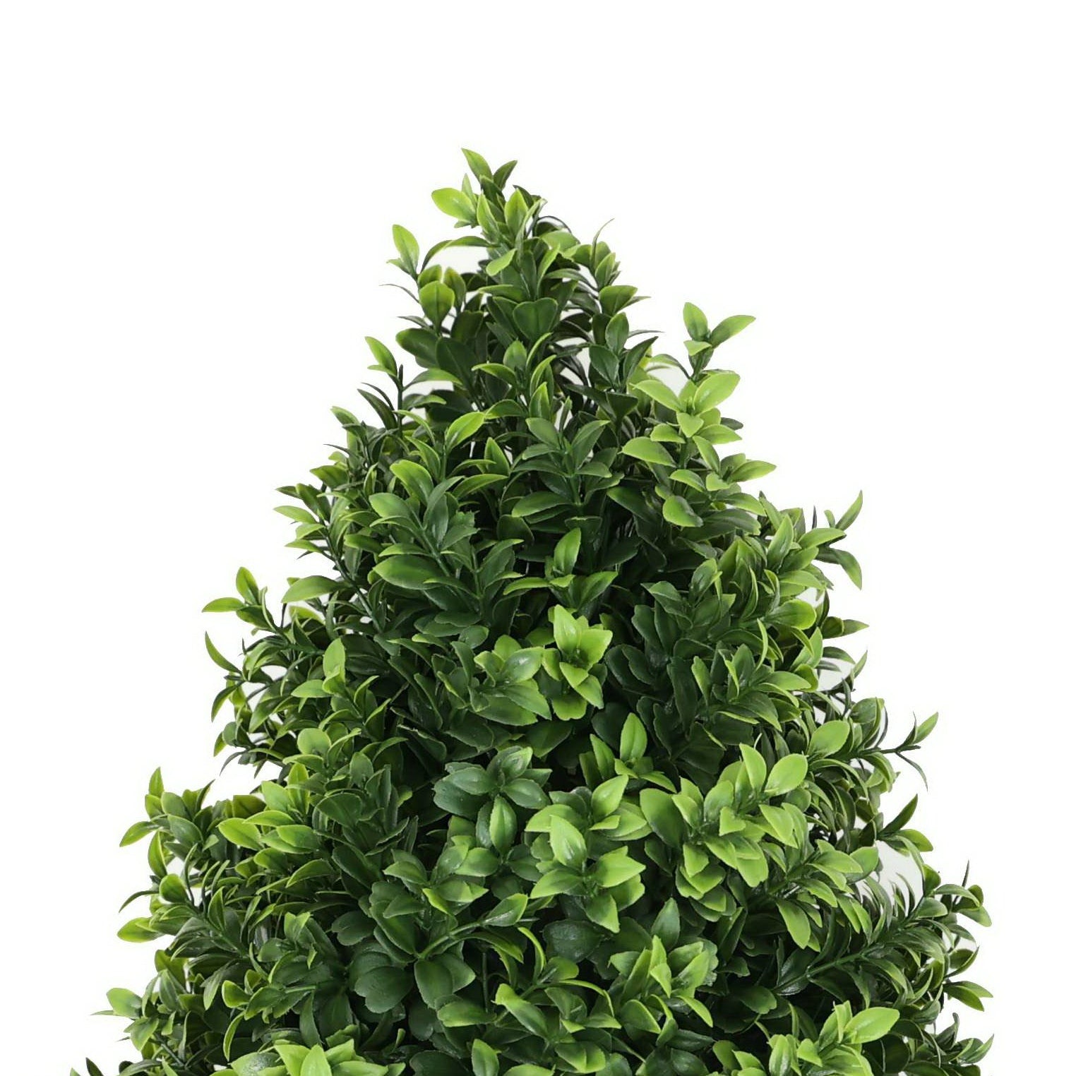 14-Inch Faux Boxwood Topiary Shrub with Ground Spike – UV-Resistant Artificial Boxwood Hedge
