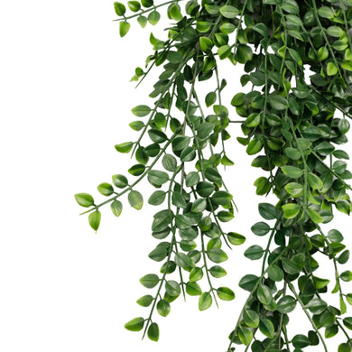 Artificial Hanging Pearls Garland Bushes – Dark Green UV Resistant & Fire Rated | 7.8in x 31in (20cm x 79cm Each)