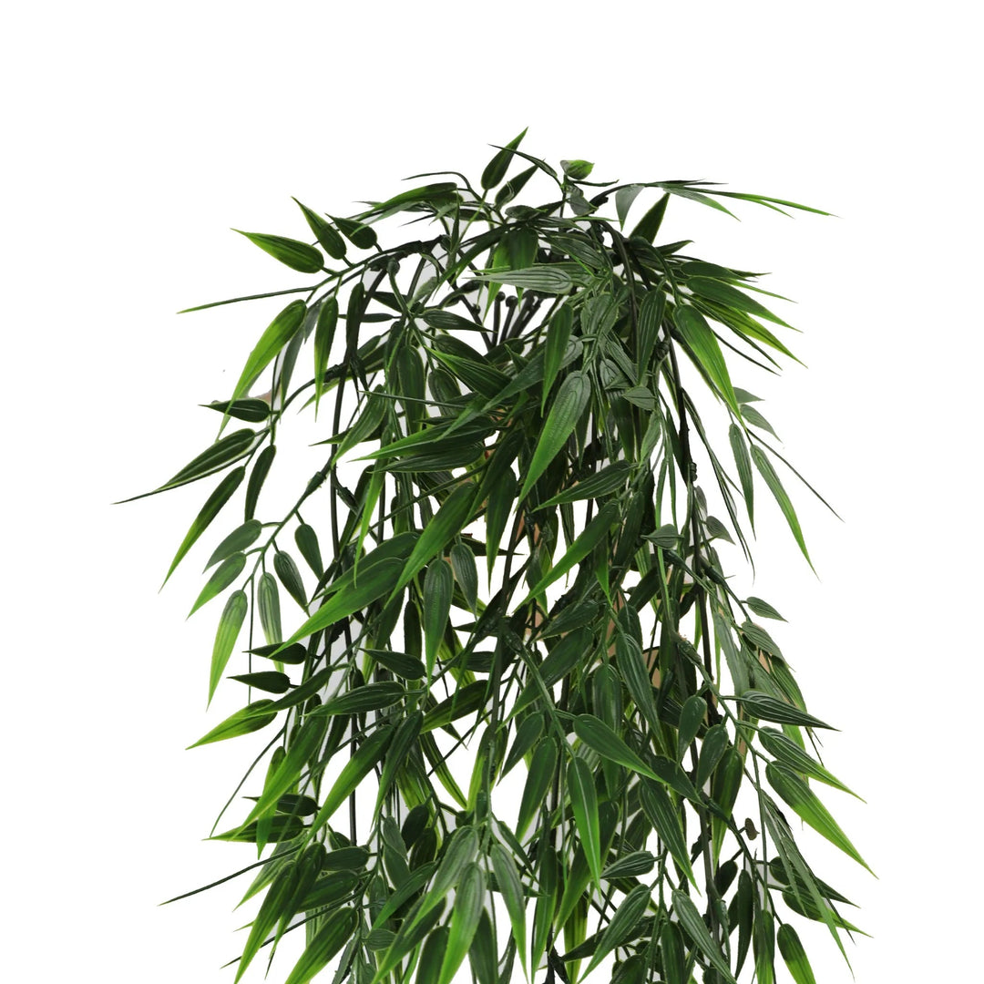 Artificial Hanging Bamboo Leaf Garland Bushes – Dark Green UV Resistant & Fire Rated | 6.7in x 30in (17cm x 76cm Each)