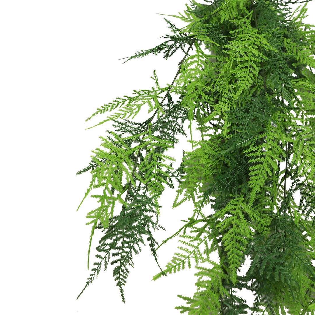 Artificial Hanging Lace Fern Garland Bushes – Vivid Green UV Resistant & Fire Rated | 5.9in x 30in (15cm x 76cm Each)