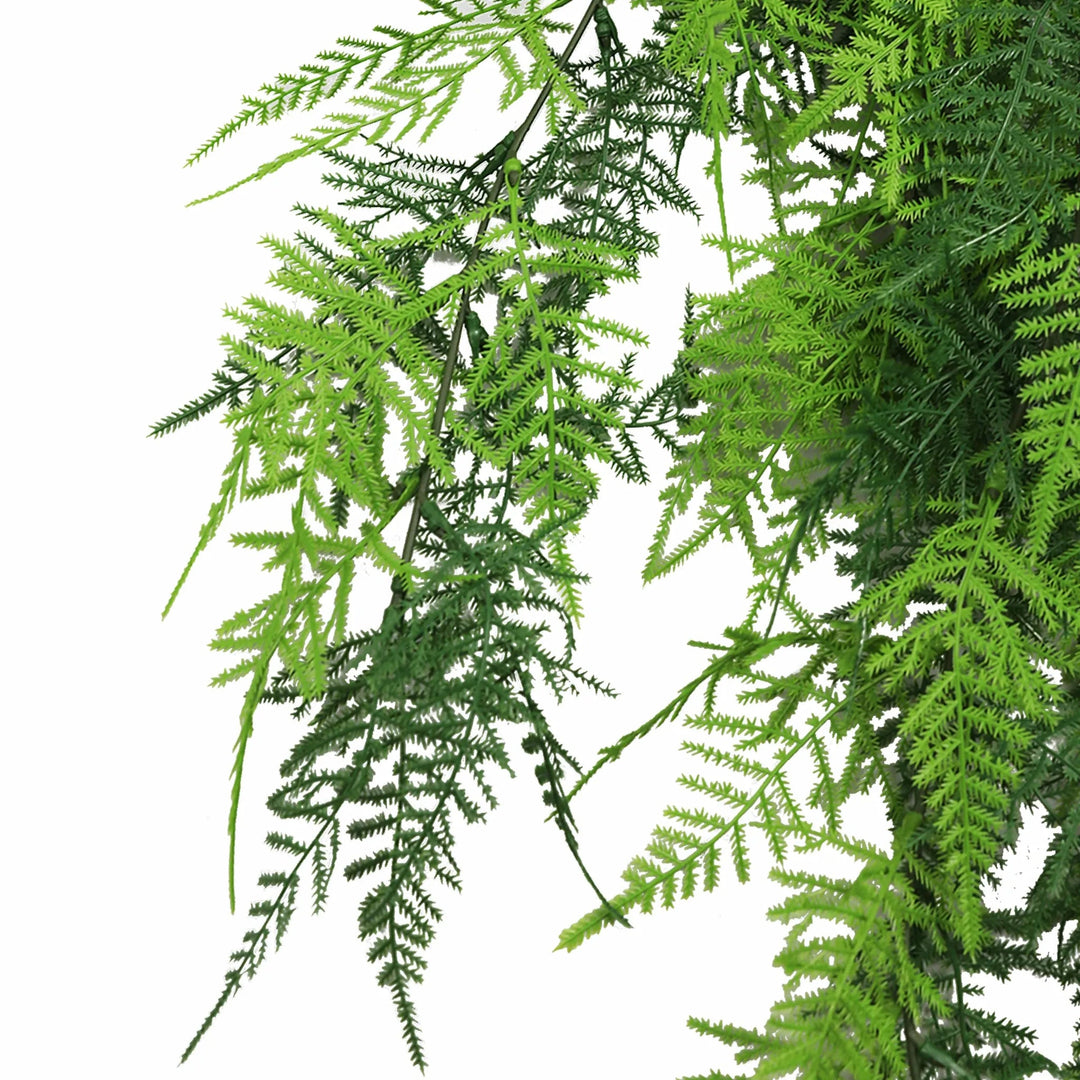 Artificial Hanging Lace Fern Garland Bushes – Vivid Green UV Resistant & Fire Rated | 5.9in x 30in (15cm x 76cm Each)