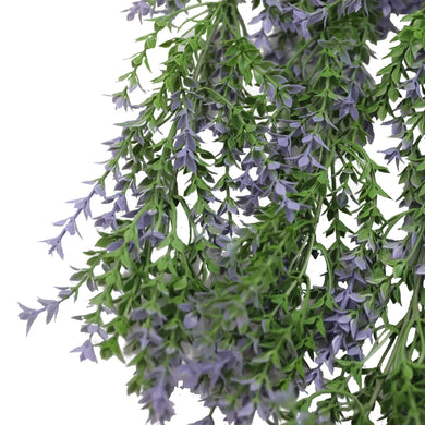 Artificial Hanging Purple & Green Willow Leaf Garland Bushes UV Resistant & Fire Rated | 7.8in x 30in (20cm x 76cm Each)