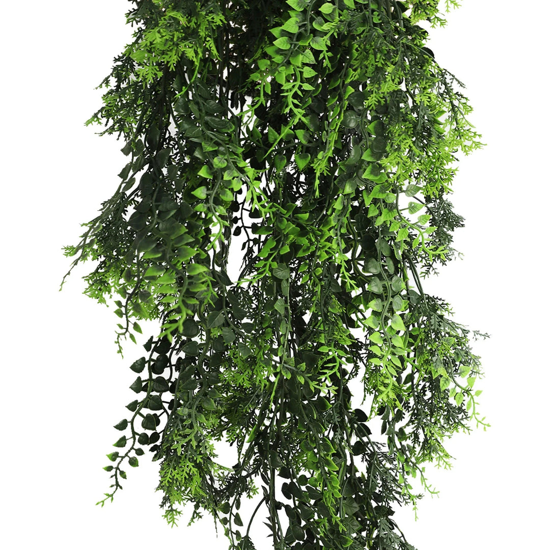 Artificial Hanging Mediterranean Fern Vine – UV Resistant & Fire Rated (8.6in x 30in | 22cm x 76cm)