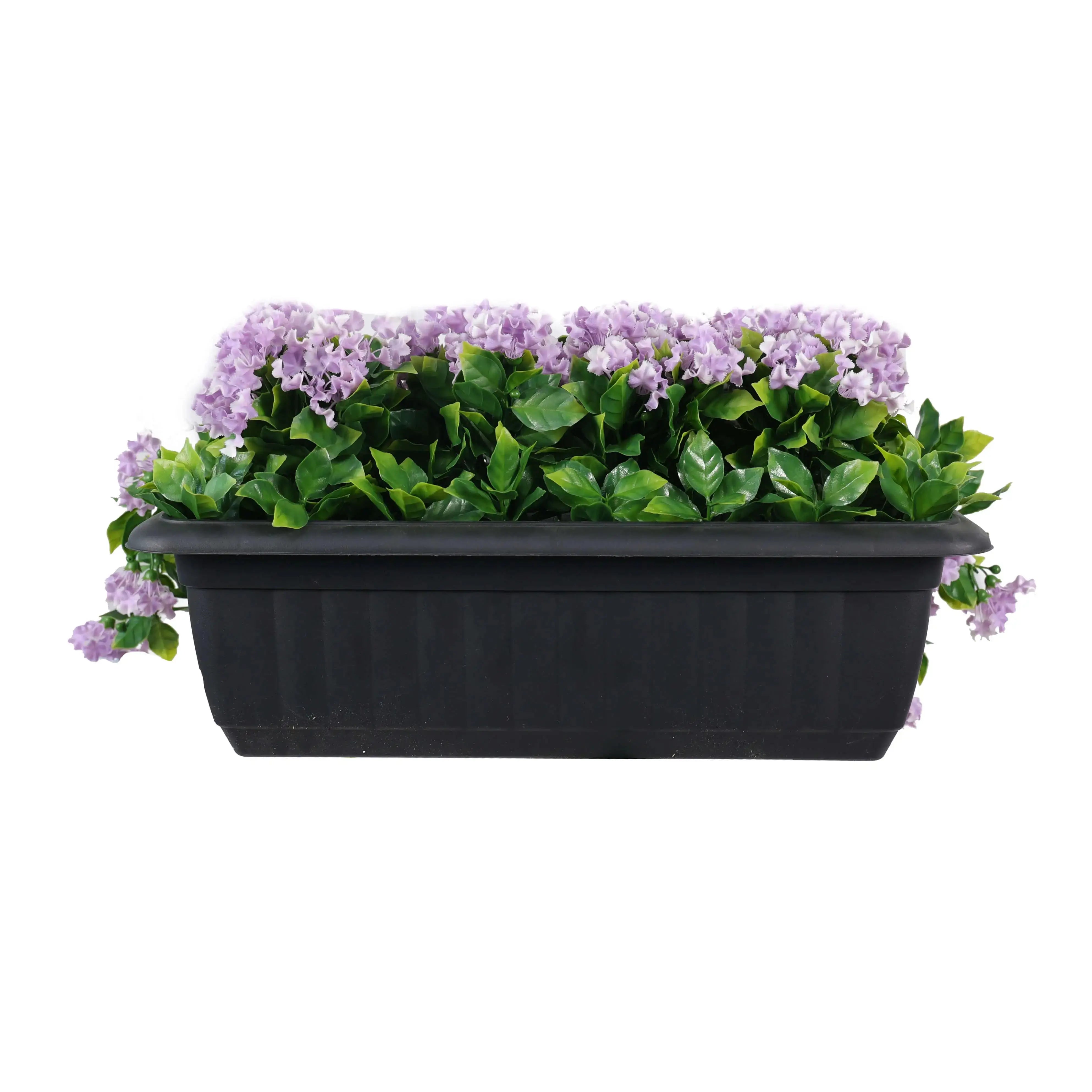 Artificial Draping Lilac Flowering Window Box Planter 20" x 14"(Outdoor Proof)