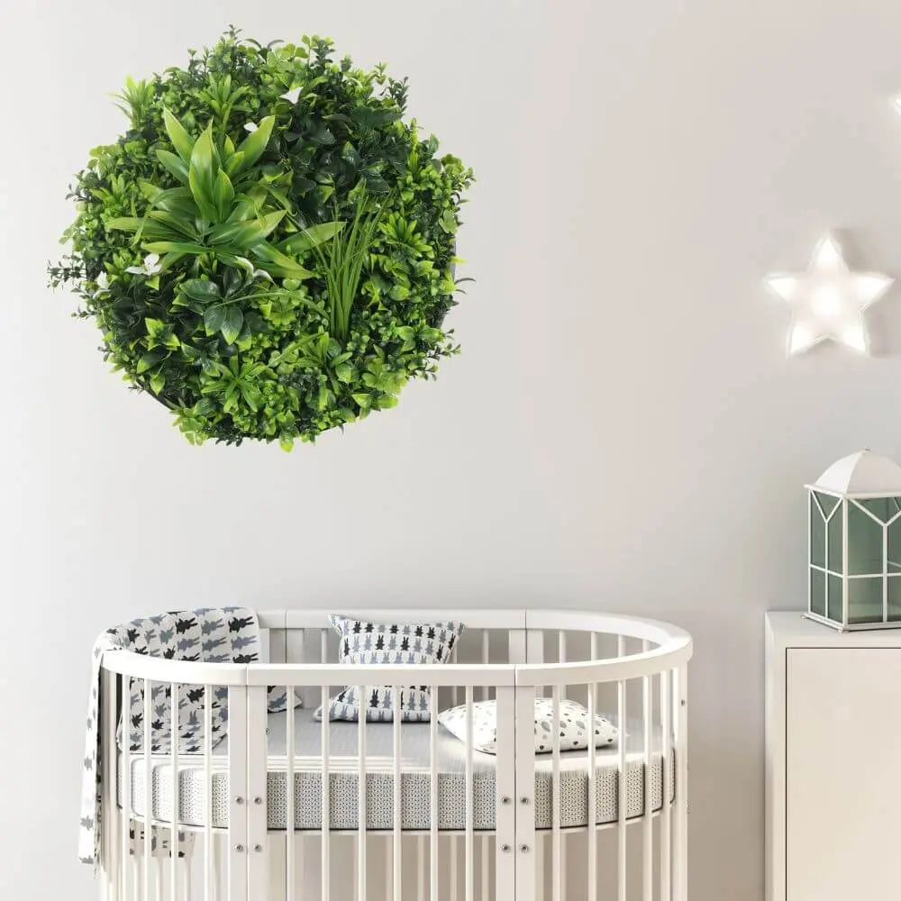 Artificial Plant Wall Art in a Bedroom