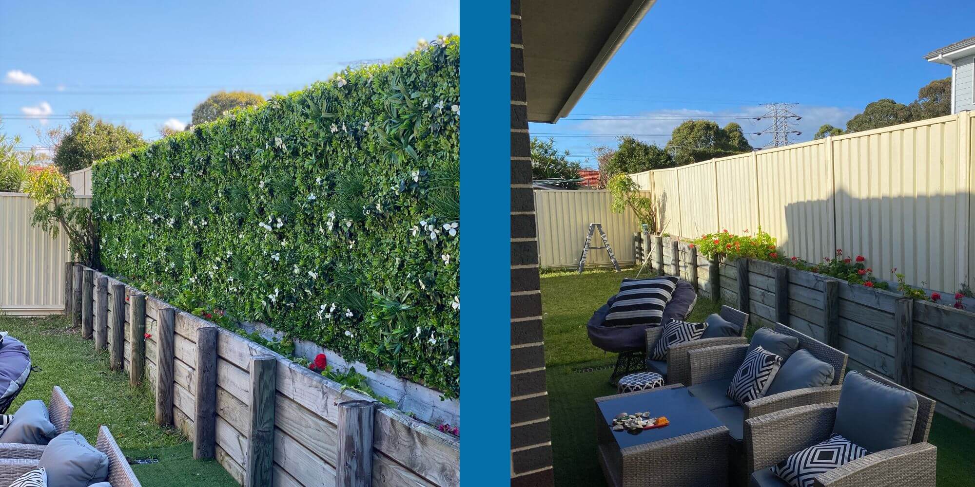 Artificial Green Wall Before and After