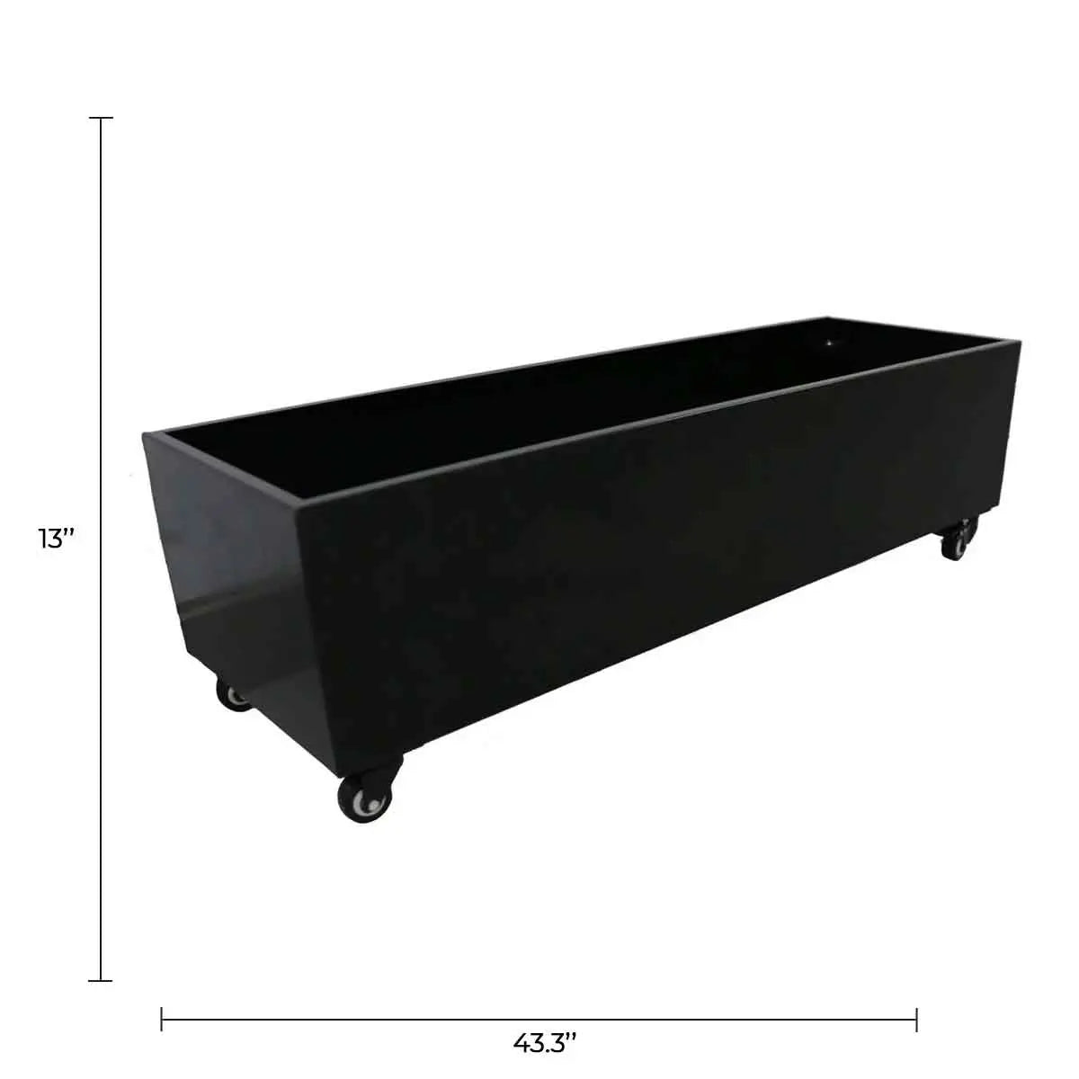 Black Metal Planter Medium + Wheels
