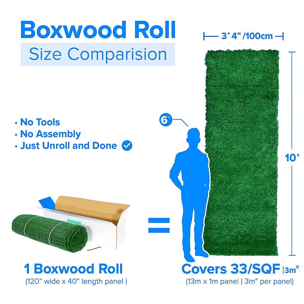 Premium UV Boxwood Roll – 10ft x 3.3ft (Covers 33 sq. ft.) Commercial Grade UV Resistant