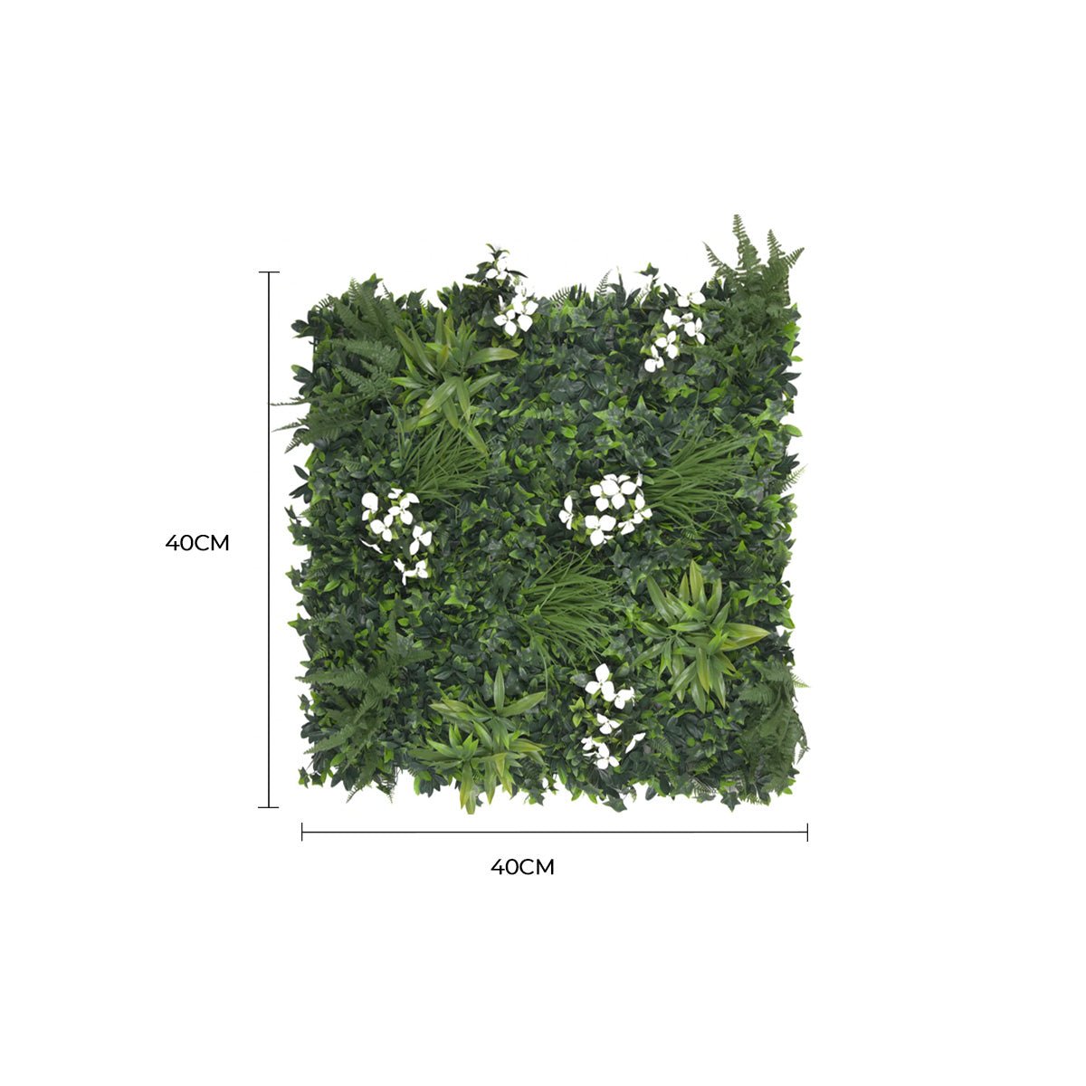 Luxury Snowy White Artificial Vertical Garden 40" x 40" 11SQ FT Commercial Grade UV Resistant