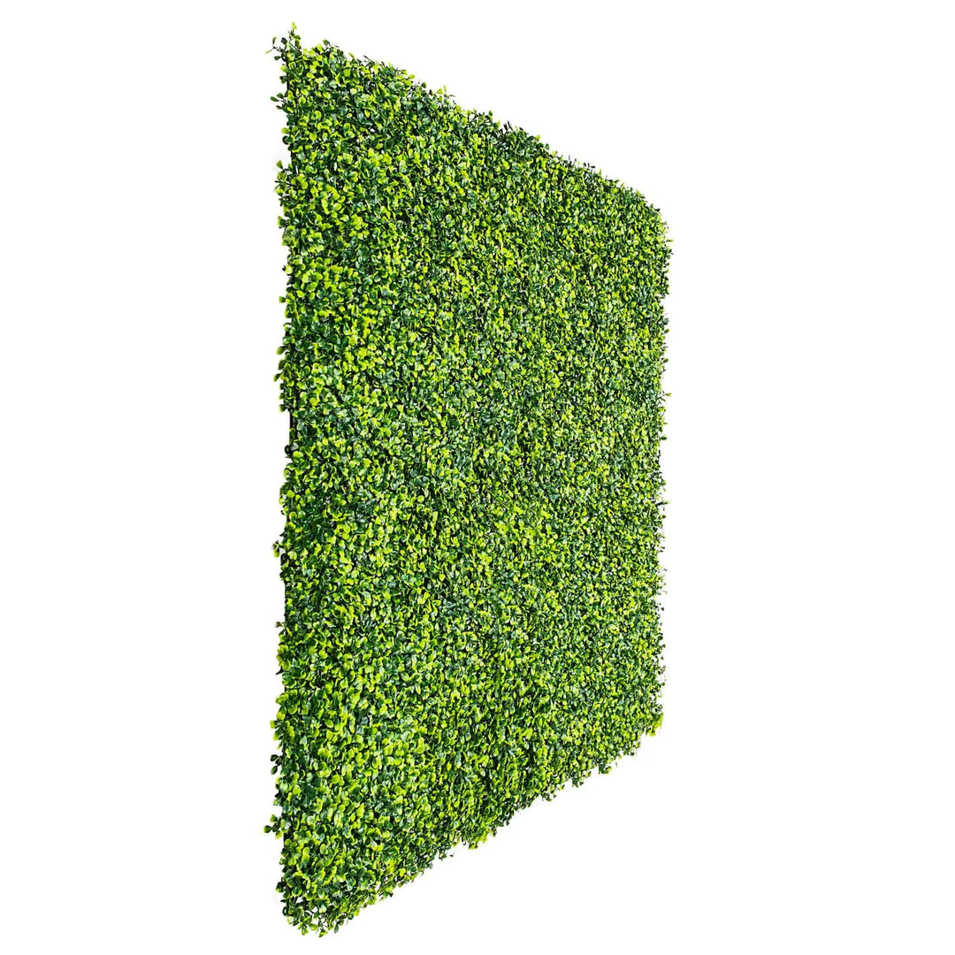 Mixed foliage artificial boxwood hedge panel 40x40in for fence and wall coverage