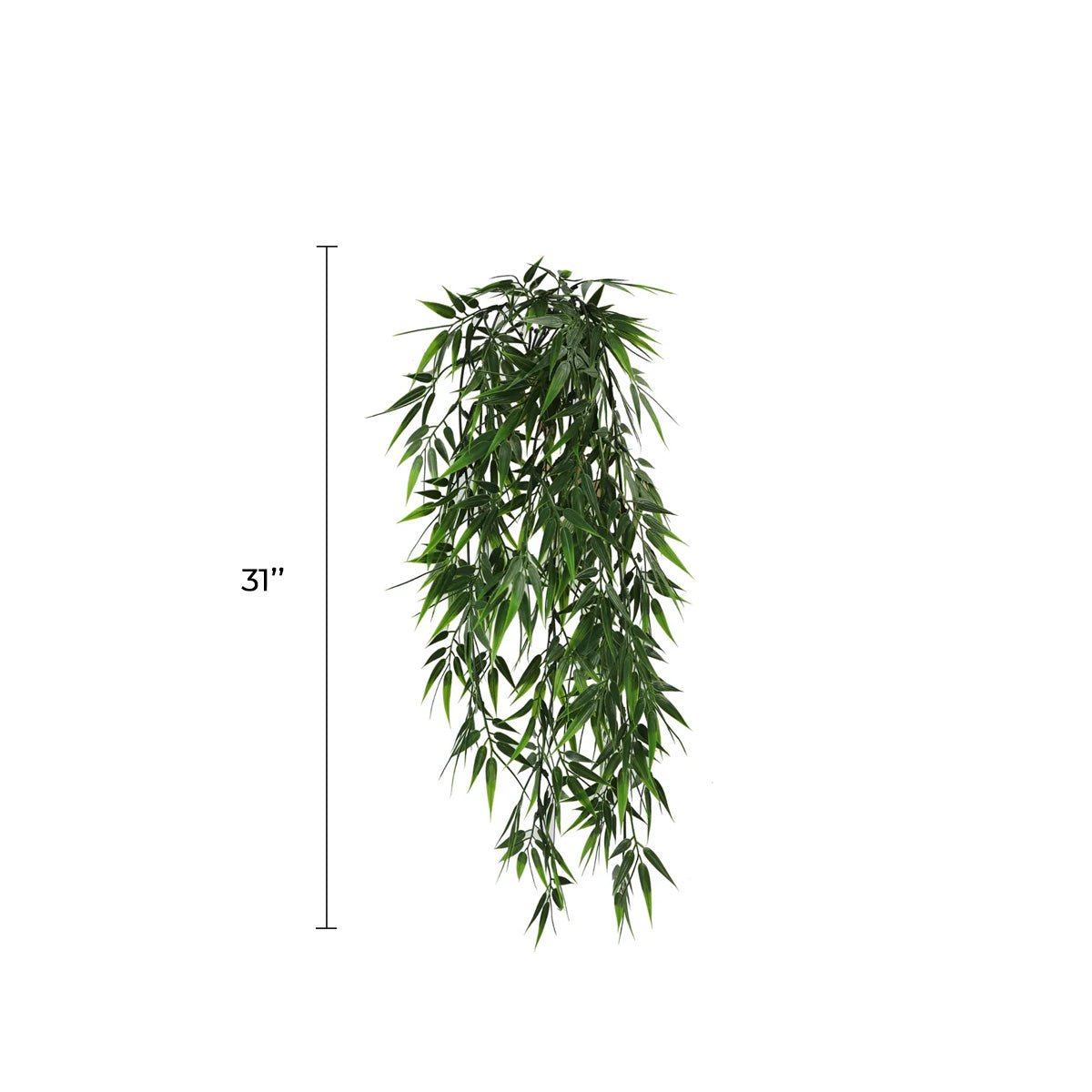 Artificial Hanging Bamboo Leaf Garland Bushes – Dark Green UV Resistant & Fire Rated | 6.7in x 30in (17cm x 76cm Each)