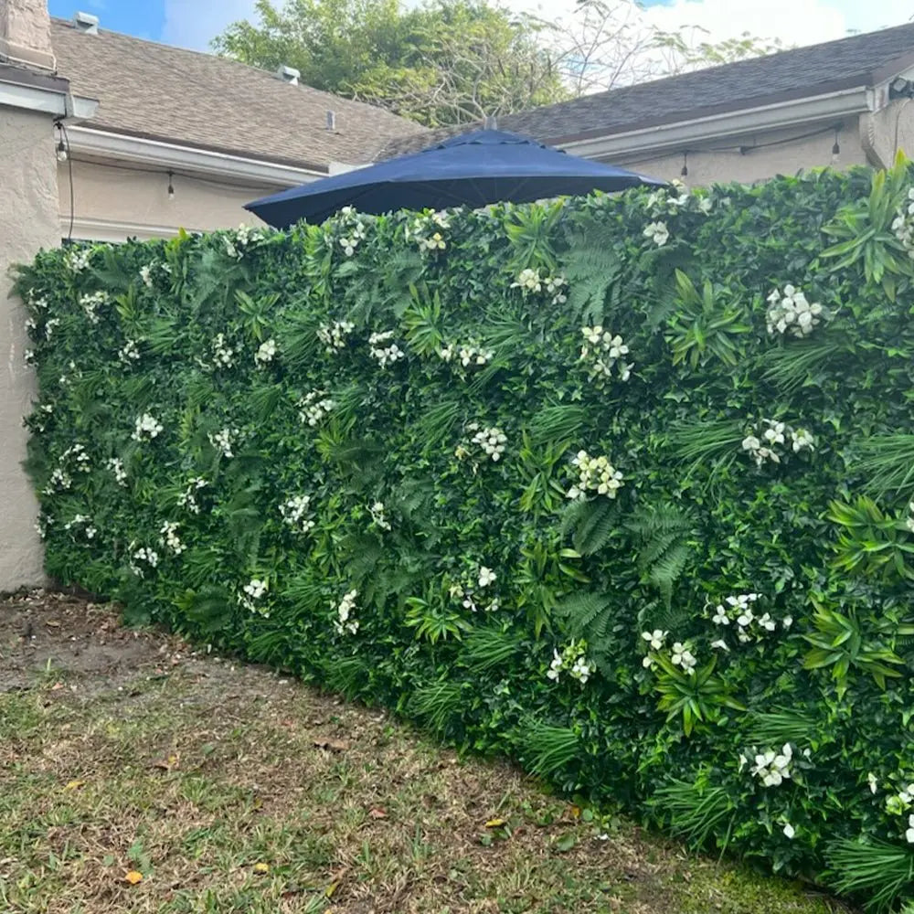 snowy white artificial vertical garden