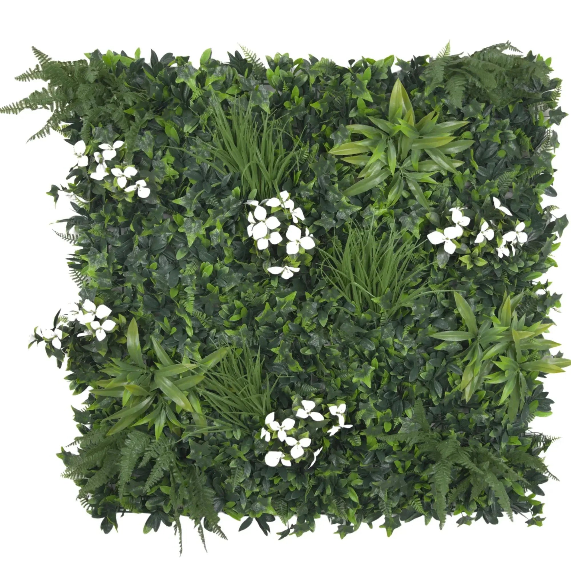Luxury Snowy White Artificial Vertical Garden 40" x 40" 11SQ FT Commercial Grade UV Resistant