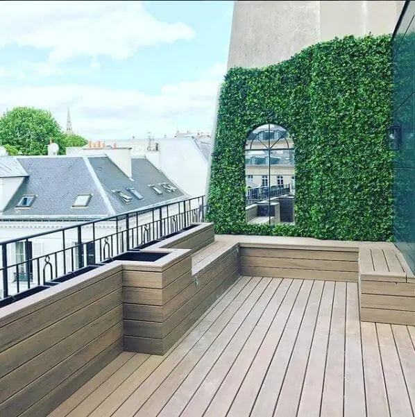 Artificial hedge panel installed miami