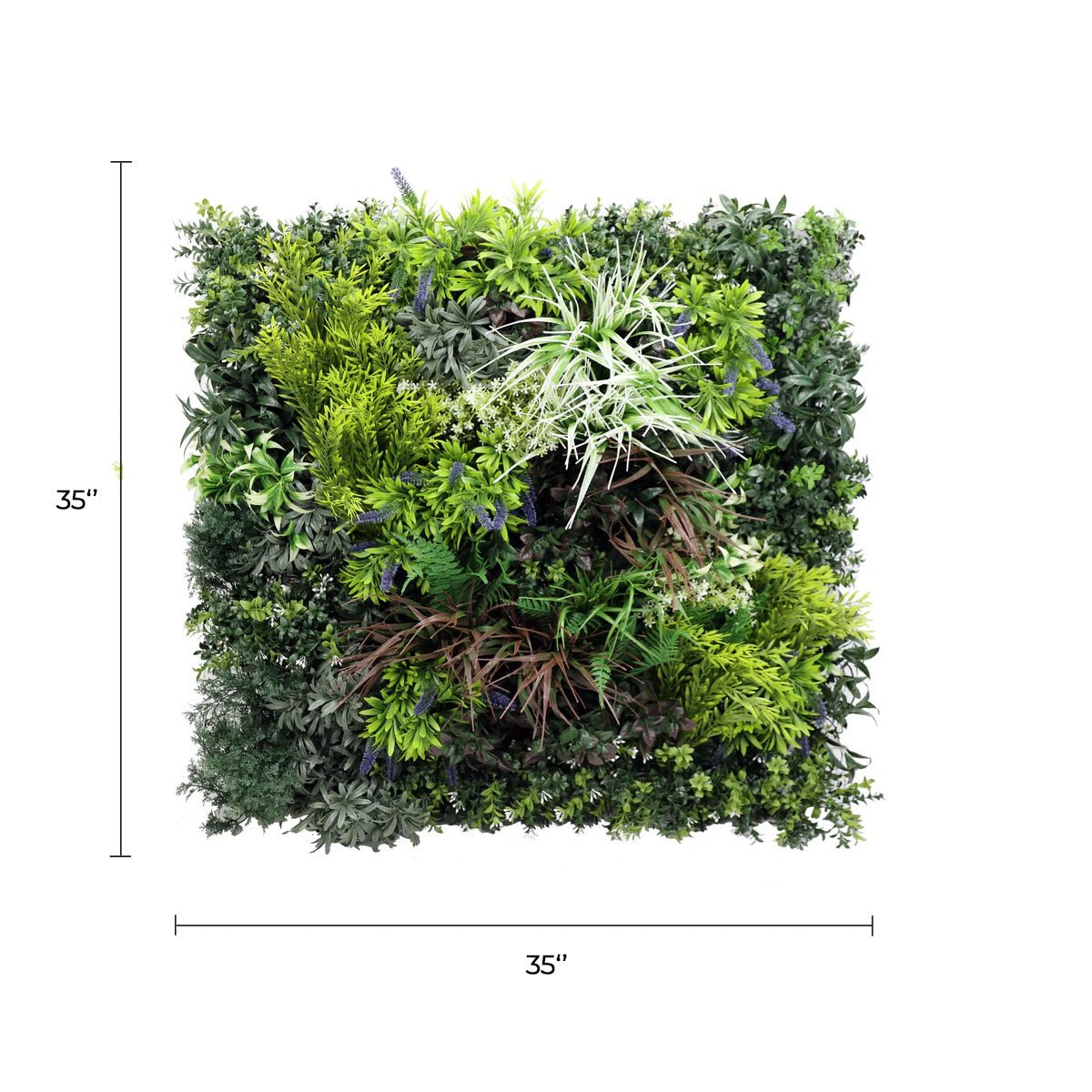 Tropical Forest Artificial Vertical Garden / Green Wall Panel 35" x 35" UV Resistant (Fire Retardant)