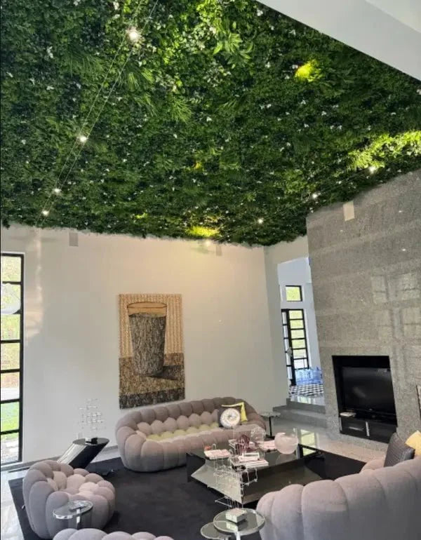 Sample Panel of White Oasis Artificial Vertical Garden (Small Sample) Commercial Grade UV Resistant