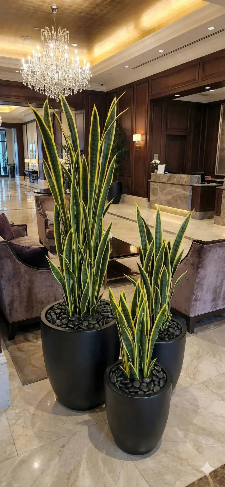 Premium Artificial Snake Plant (Sansevieria) 59.1in UV Resistant