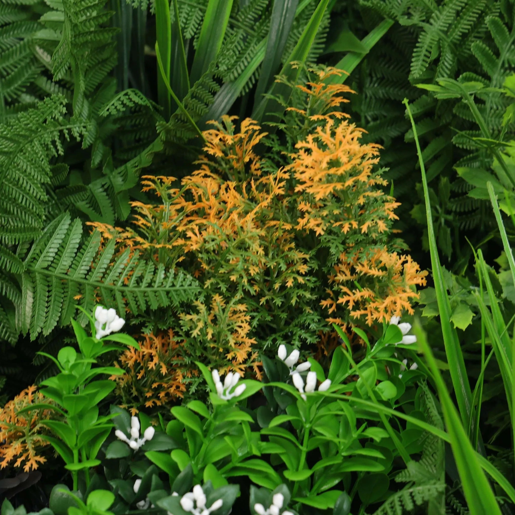 Floral Fusion Artificial Green Wall Panel / Vertical Garden 40" x 40" 11 SQ FT UV Resistant NFPA
