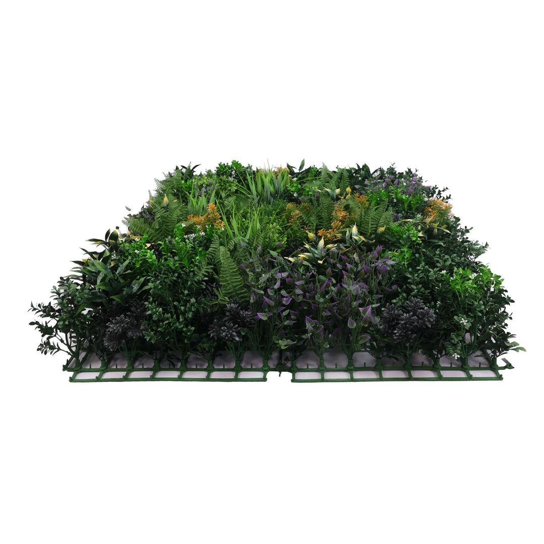 Floral Fusion Artificial Green Wall Panel / Vertical Garden 40" x 40" 11 SQ FT UV Resistant NFPA