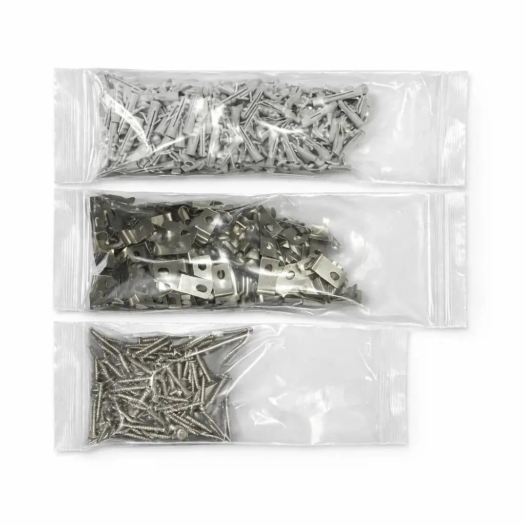 Artificial Green Wall Metal Panel Instal Set (Screw, Plug and Clips) - 100 pieces