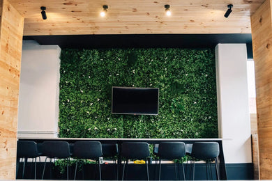 Artificial Vertical Garden Panel Miami Office Fit out with TV