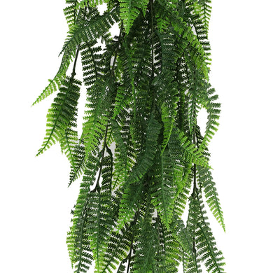 Artificial Hanging Fern Garland Bushes (UV Resistant & Fire Rated | 7.1in x 30in | 18cm x 76cm Each)