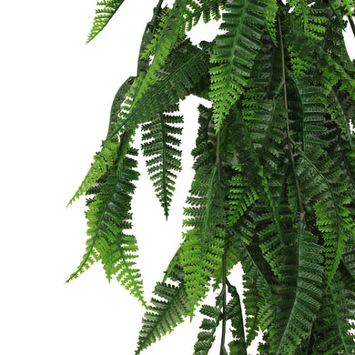 Artificial Hanging Fern Garland Bushes (UV Resistant & Fire Rated | 7.1in x 30in | 18cm x 76cm Each)