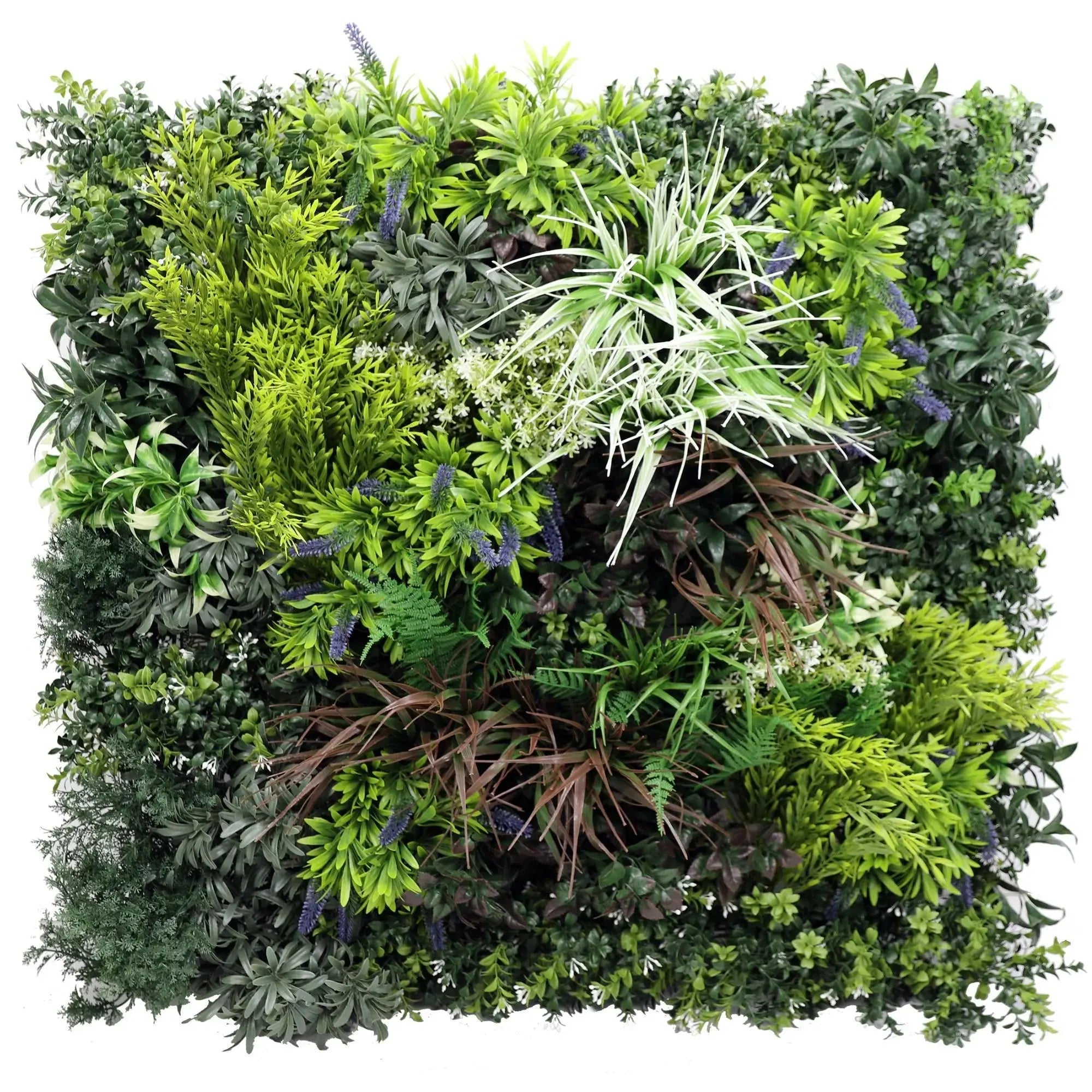 Tropical Forest fire retardant artificial green wall panel 35x35in with mixed jungle foliage