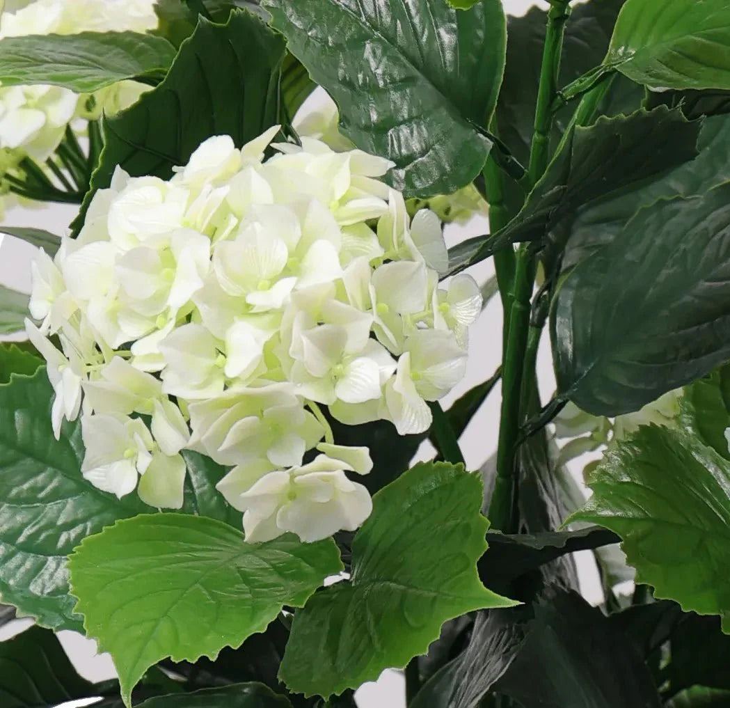 Premium Artificial Flowering White Hydrangea Tree (35.4") UV Resistant