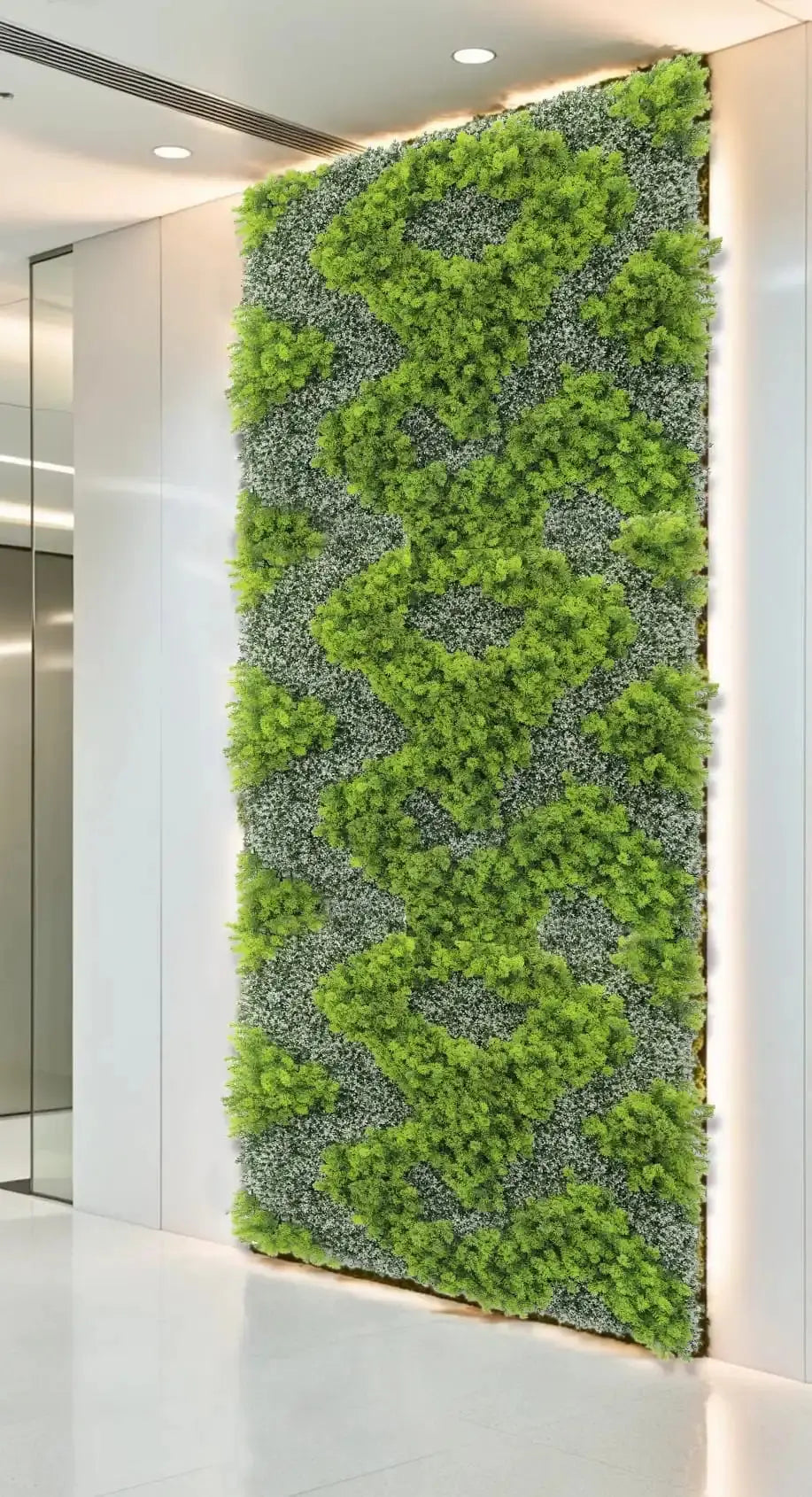 Natural Green and White Artificial Moss / Green Wall UV Resistant 40" x 40"
