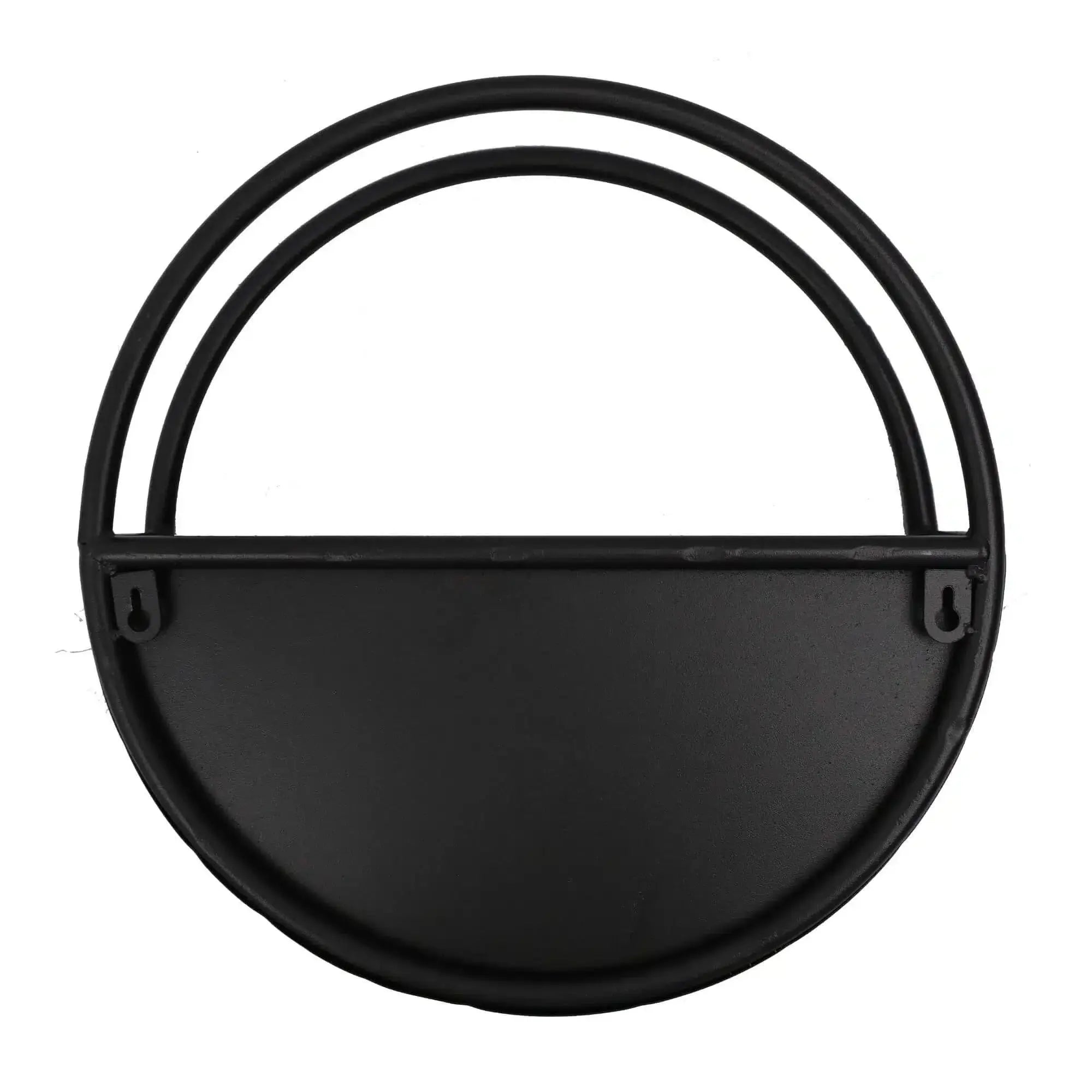 Premium Floating Half Moon / Semi Circle Metal Wall Planter | Onyx Black 35cm / 14" 