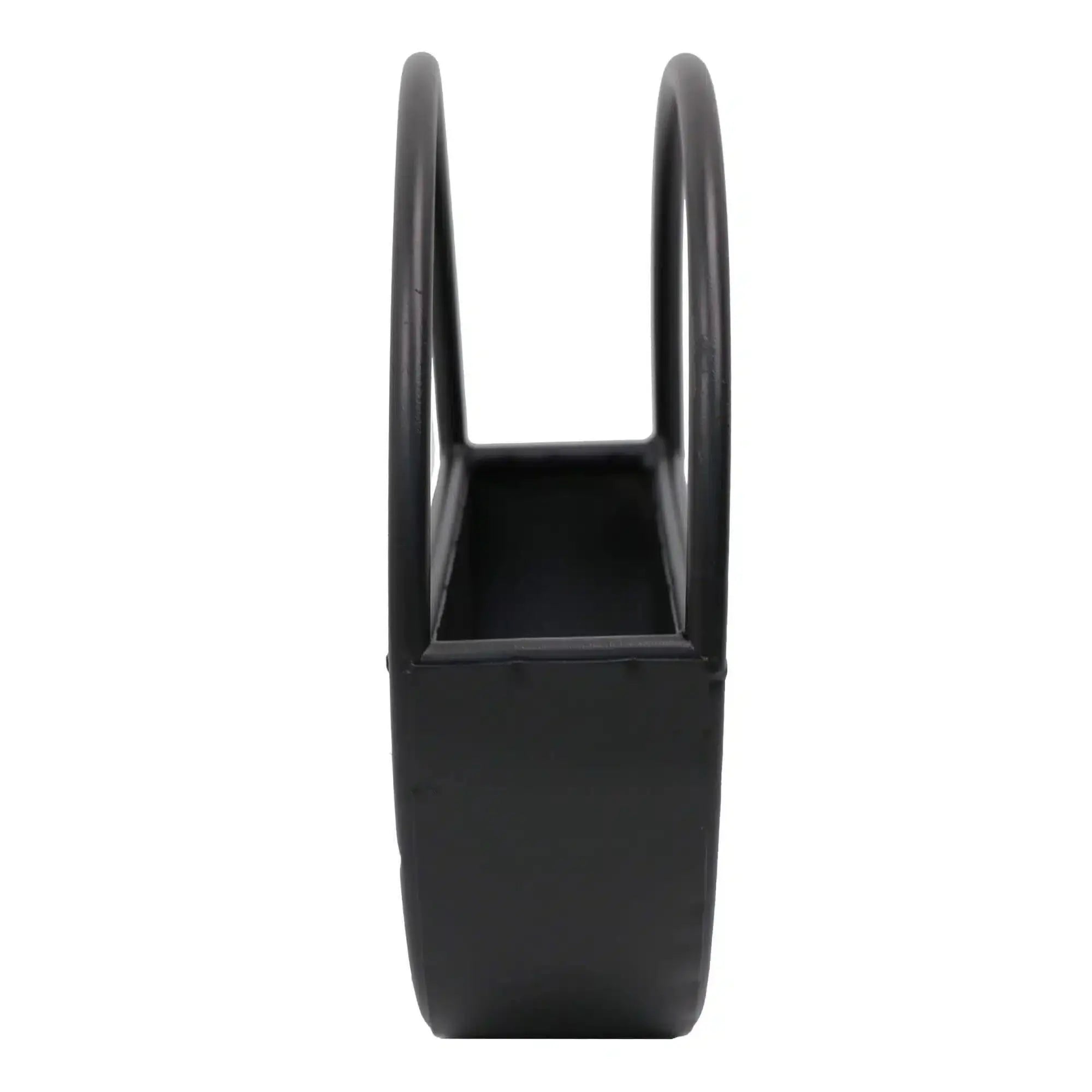 Premium Floating Half Moon / Semi Circle Metal Wall Planter | Onyx Black 35cm / 14" 