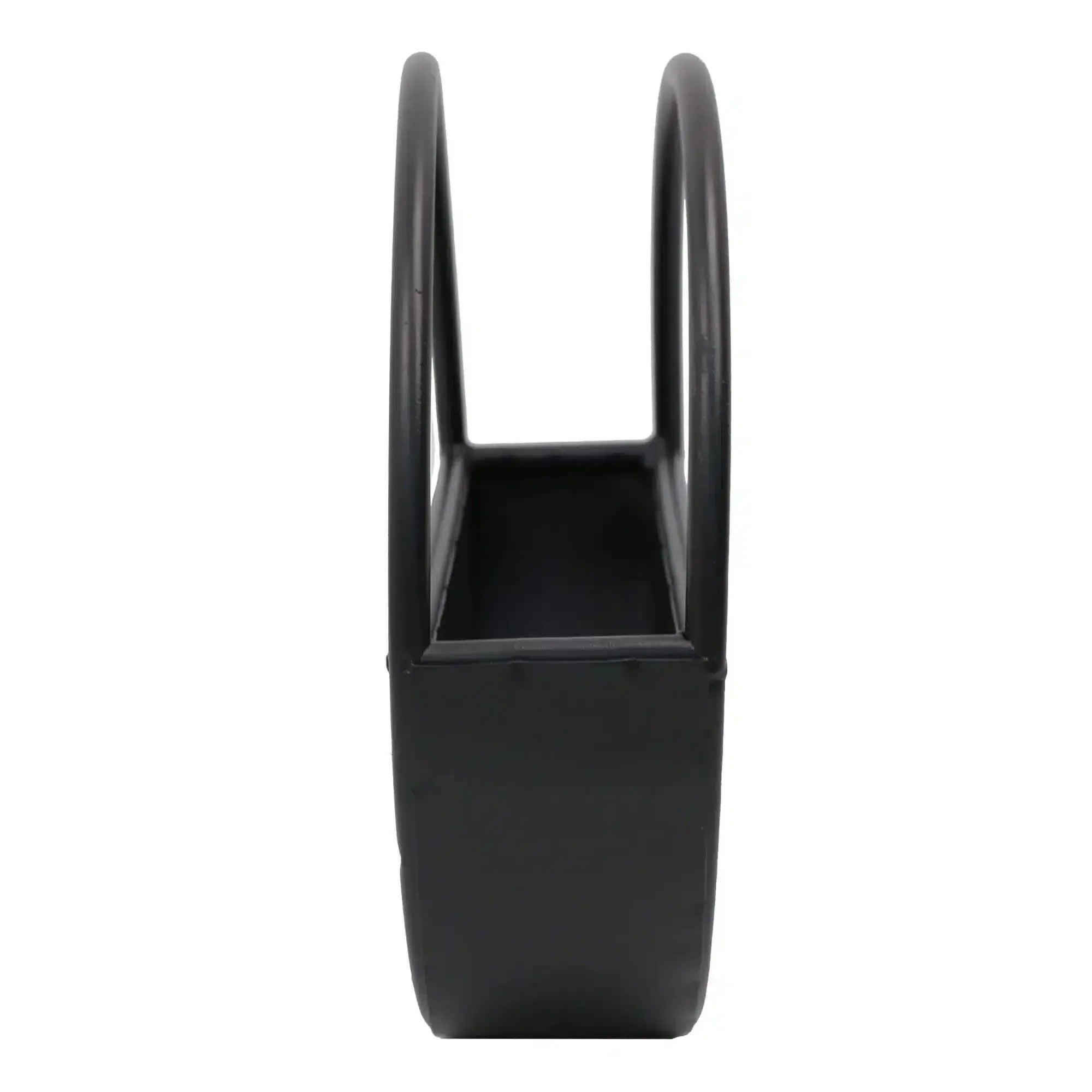 Premium Floating Half Moon / Semi Circle Metal Wall Planter | Onyx Black 45cm / 17.5" 