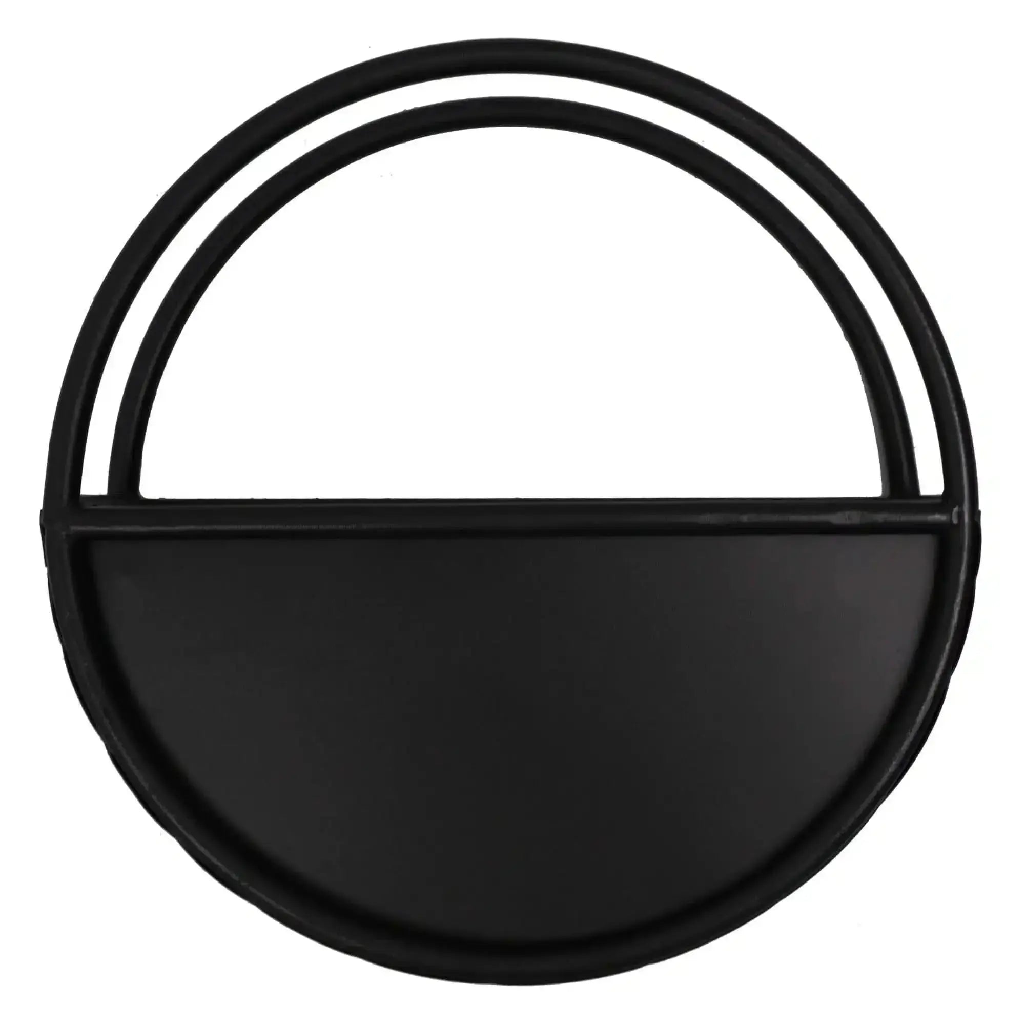 Premium Floating Half Moon / Semi Circle Metal Wall Planter | Onyx Black 35cm / 14" 
