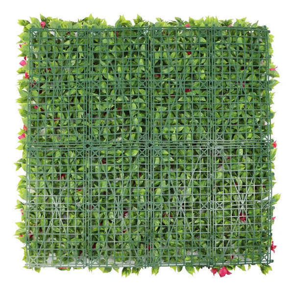 Artificial Flowering Pink Green Wall 40" x 40" 11SQ FT Commercial Grade UV Resistant 