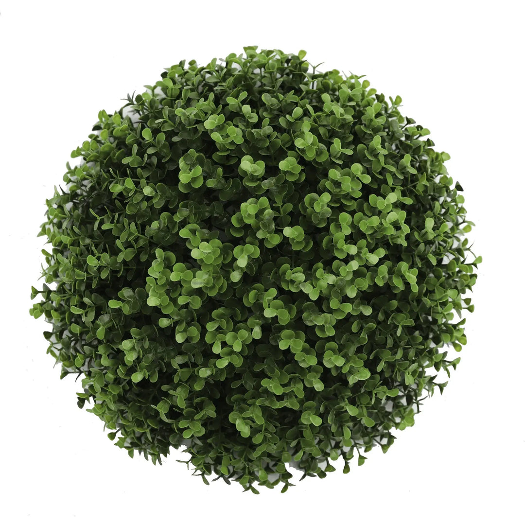 Natural Green Artificial Buxus Topiary Ball 11" UV Resistant Set of 2 