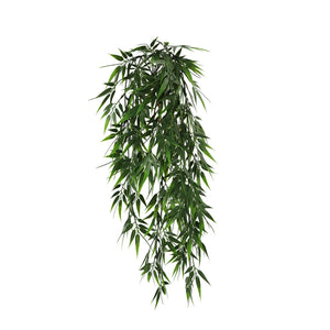 Artificial Hanging Bamboo Leaf Garland Bushes – Dark Green UV Resistant & Fire Rated | 6.7in x 30in (17cm x 76cm Each) 