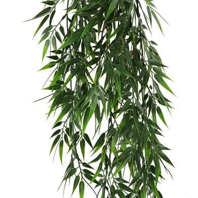 Artificial Hanging Bamboo Leaf Garland Bushes – Dark Green UV Resistant & Fire Rated | 6.7in x 30in (17cm x 76cm Each) 