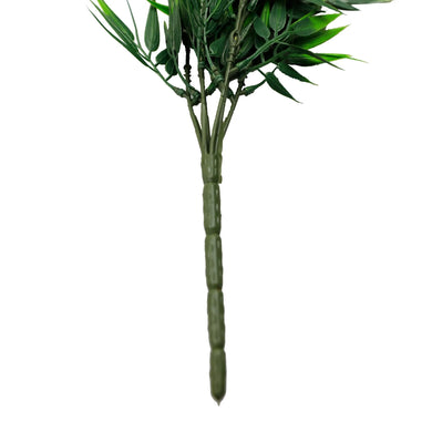 Artificial Hanging Bamboo Leaf Garland Bushes – Dark Green UV Resistant & Fire Rated | 6.7in x 30in (17cm x 76cm Each) 