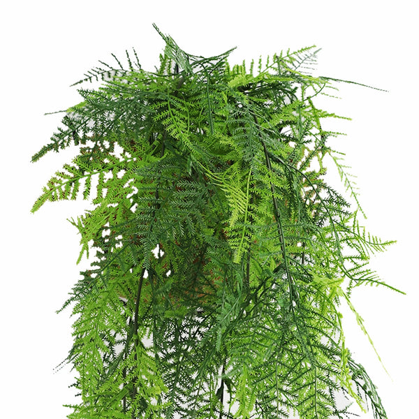 Artificial Hanging Lace Fern Garland Bushes – Vivid Green UV Resistant & Fire Rated | 5.9in x 30in (15cm x 76cm Each) 