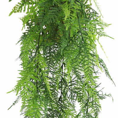 Artificial Hanging Lace Fern Garland Bushes – Vivid Green UV Resistant & Fire Rated | 5.9in x 30in (15cm x 76cm Each) 