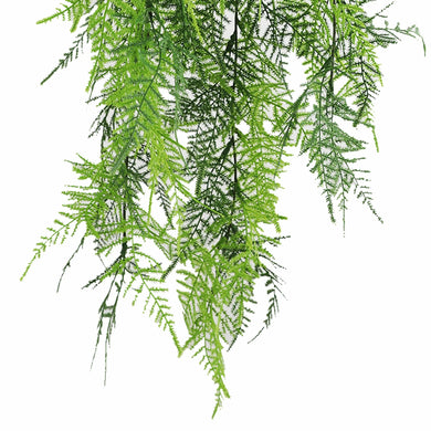 Artificial Hanging Lace Fern Garland Bushes – Vivid Green UV Resistant & Fire Rated | 5.9in x 30in (15cm x 76cm Each) 