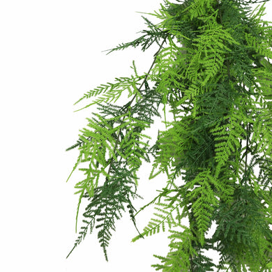 Artificial Hanging Lace Fern Garland Bushes – Vivid Green UV Resistant & Fire Rated | 5.9in x 30in (15cm x 76cm Each) 