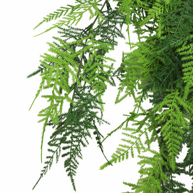 Artificial Hanging Lace Fern Garland Bushes – Vivid Green UV Resistant & Fire Rated | 5.9in x 30in (15cm x 76cm Each) 