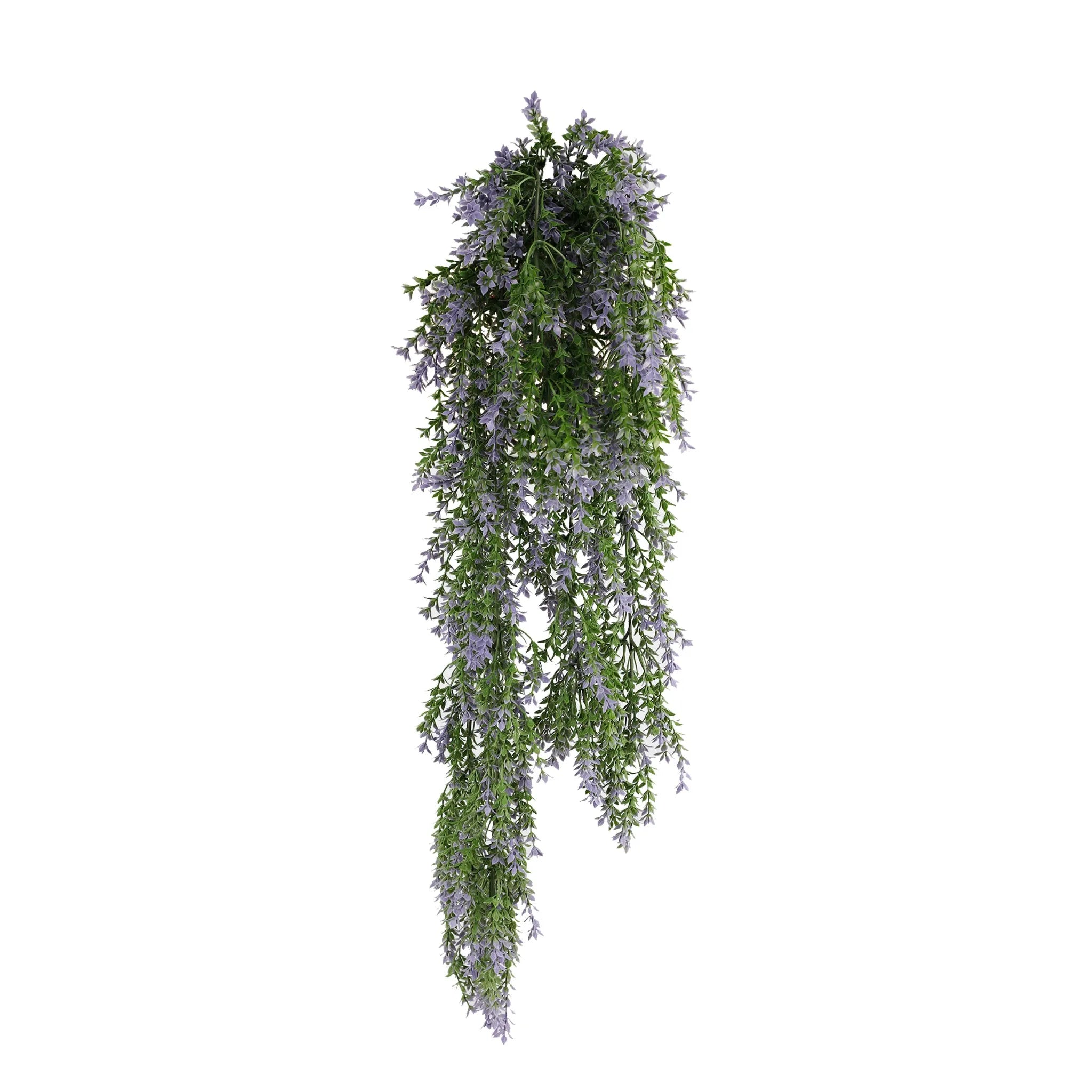 Artificial Hanging Purple & Green Willow Leaf Garland Bushes UV Resistant & Fire Rated | 7.8in x 30in (20cm x 76cm Each)