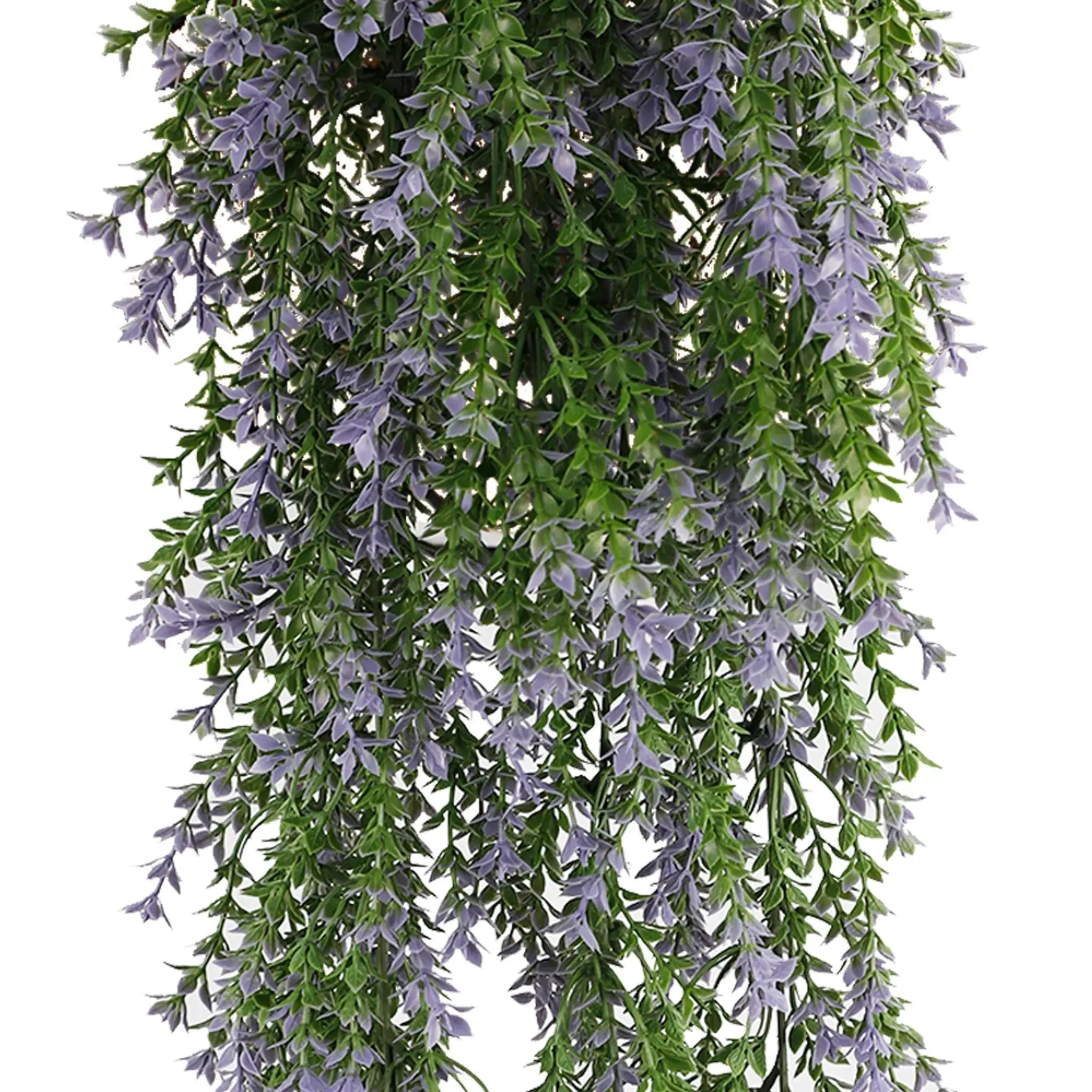 Artificial Hanging Purple & Green Willow Leaf Garland Bushes UV Resistant & Fire Rated | 7.8in x 30in (20cm x 76cm Each) 
