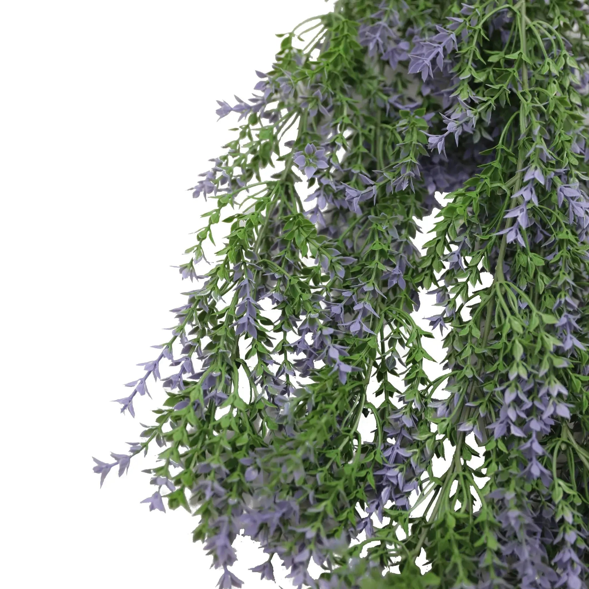 Artificial Hanging Purple & Green Willow Leaf Garland Bushes UV Resistant & Fire Rated | 7.8in x 30in (20cm x 76cm Each) 