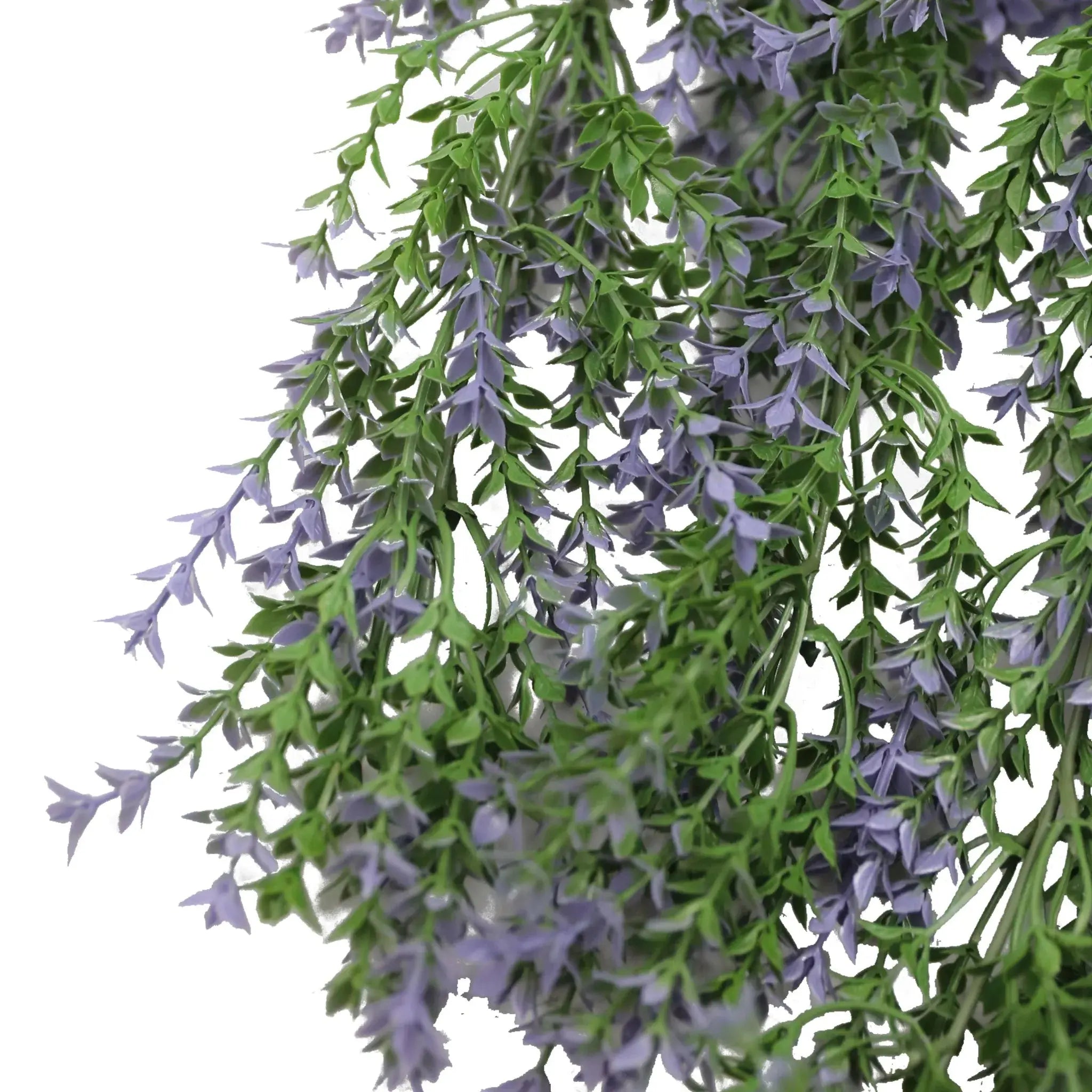 Artificial Hanging Purple & Green Willow Leaf Garland Bushes UV Resistant & Fire Rated | 7.8in x 30in (20cm x 76cm Each) 