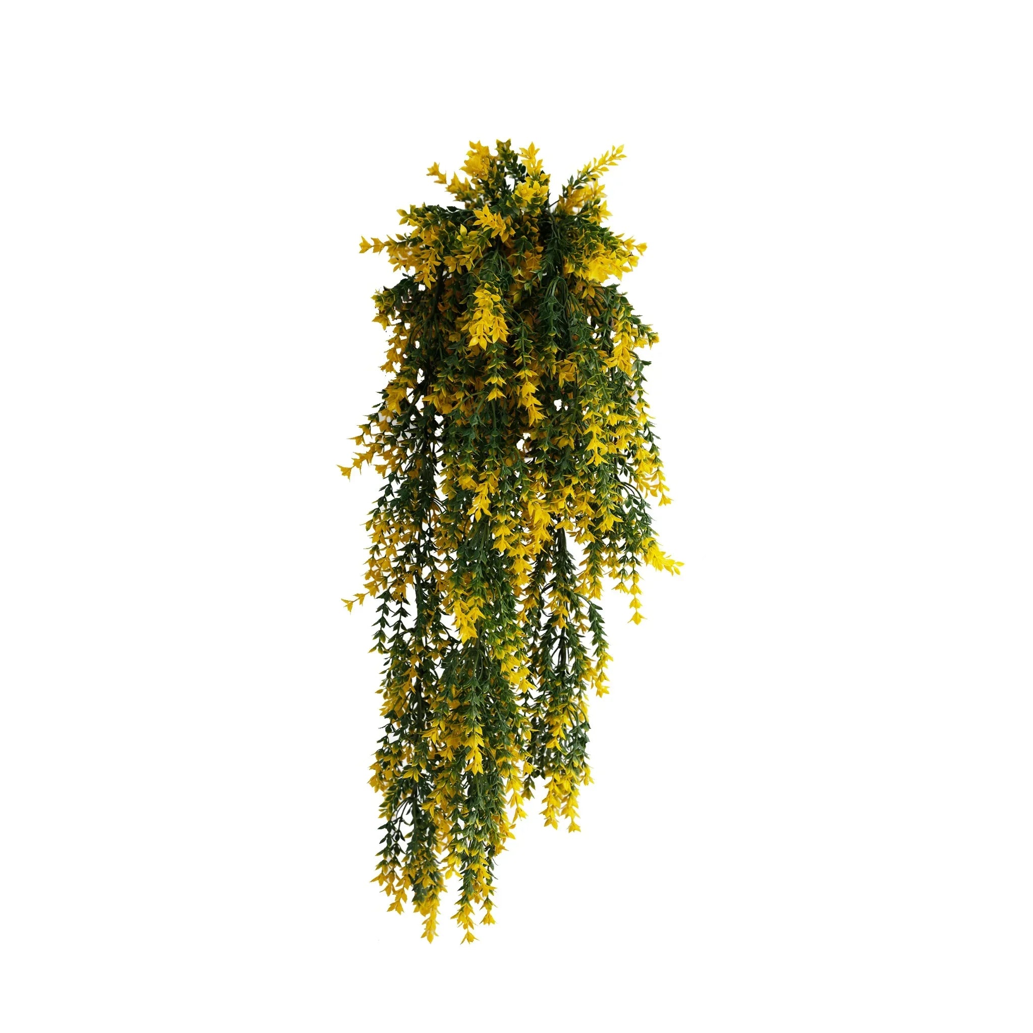Artificial Hanging Yellow & Green Willow Leaf Garland Bushes UV Resistant & Fire Rated | 7.8in x 30in (20cm x 76cm Each)