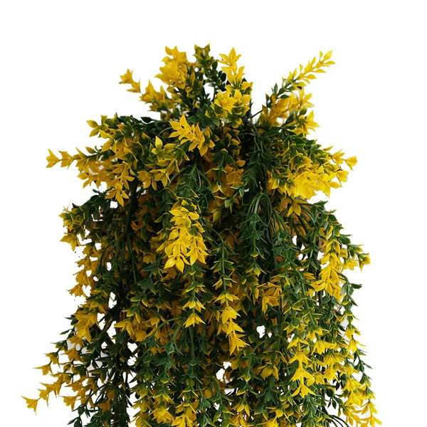 Artificial Hanging Yellow & Green Willow Leaf Garland Bushes UV Resistant & Fire Rated | 7.8in x 30in (20cm x 76cm Each) 